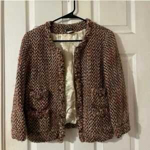 Jcrew tweed multicolor wool blend office career blazer women